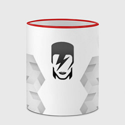Кружка 3D David Bowie white poly, цвет: 3D-красный кант — фото 2