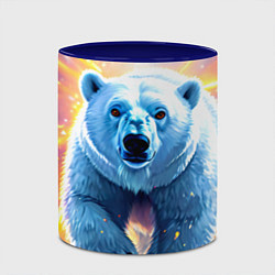 Кружка 3D Белый медведь идет по льдине, цвет: 3D-белый + синий — фото 2