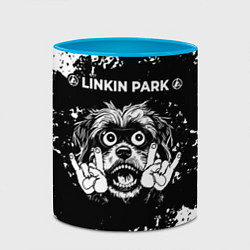 Кружка 3D Linkin Park 2024 рок пес, цвет: 3D-белый + небесно-голубой — фото 2