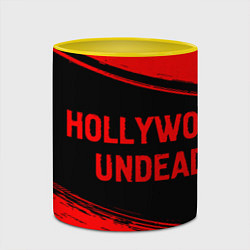 Кружка 3D Hollywood Undead - red gradient по-горизонтали, цвет: 3D-белый + желтый — фото 2