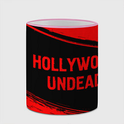 Кружка 3D Hollywood Undead - red gradient по-горизонтали, цвет: 3D-розовый кант — фото 2
