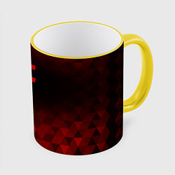 Кружка 3D Tokio Hotel red poly, цвет: 3D-желтый кант