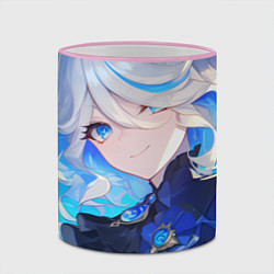 Кружка 3D Genshin Impact Furina лёгкая улыбка на фоне неба, цвет: 3D-розовый кант — фото 2