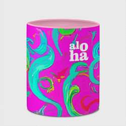 Кружка 3D Abstract floral pattern - aloha, цвет: 3D-белый + розовый — фото 2