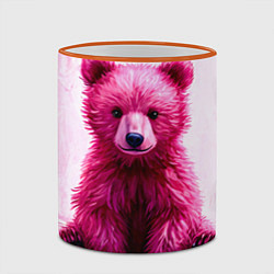 Кружка 3D Розовый медведь, цвет: 3D-оранжевый кант — фото 2
