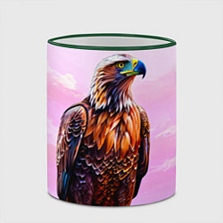 Кружка 3D Орел и розовый закат, цвет: 3D-зеленый кант — фото 2