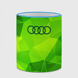 Кружка 3D Audi green poly, цвет: 3D-небесно-голубой кант — фото 2