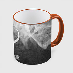 Кружка 3D Quake - grey gradient, цвет: 3D-оранжевый кант