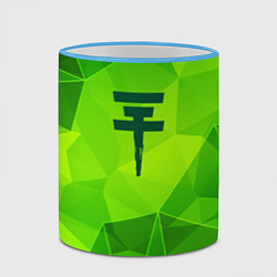 Кружка 3D Tokio Hotel green poly, цвет: 3D-небесно-голубой кант — фото 2