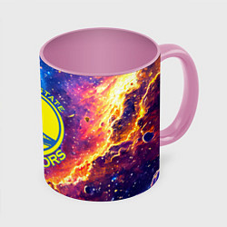 Кружка 3D Голден Стэйт Уорриорз в космосе, цвет: 3D-белый + розовый