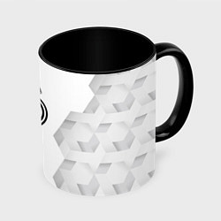 Кружка 3D Real Madrid white poly, цвет: 3D-белый + черный