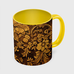 Кружка 3D Рубленный узор, цвет: 3D-белый + желтый