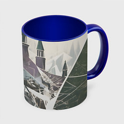 Кружка 3D Отпечаток силуета, цвет: 3D-белый + синий