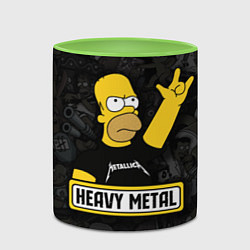 Кружка 3D Heavy metal Гомер симпсон, цвет: 3D-белый + светло-зеленый — фото 2