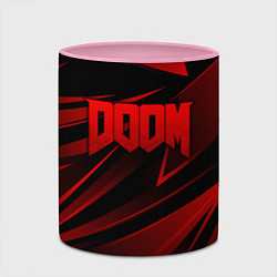 Кружка 3D Doom - красная абстракция, цвет: 3D-белый + розовый — фото 2