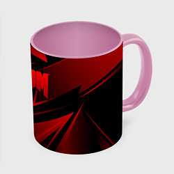 Кружка 3D Doom - красная абстракция, цвет: 3D-белый + розовый