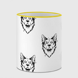Кружка 3D Голова собаки, цвет: 3D-желтый кант — фото 2
