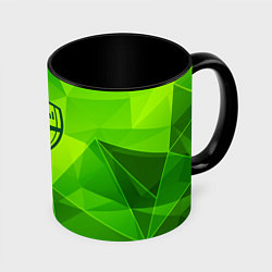 Кружка 3D Arsenal green poly, цвет: 3D-белый + черный