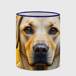 Кружка 3D Лабрадор и желтая краска, цвет: 3D-синий кант — фото 2