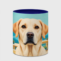 Кружка 3D Лето и лабрадор, цвет: 3D-белый + синий — фото 2