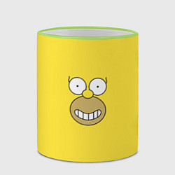 Кружка 3D Лицо Гомера Симпсона - улыбка, цвет: 3D-светло-зеленый кант — фото 2