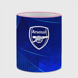 Кружка 3D Arsenal blue poly, цвет: 3D-розовый кант — фото 2