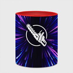 Кружка 3D Chainsaw Man neon energy, цвет: 3D-белый + красный — фото 2