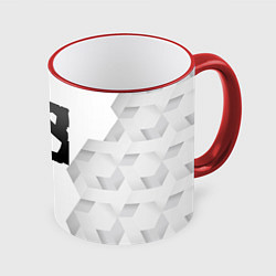 Кружка 3D Dota white poly, цвет: 3D-красный кант