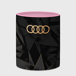 Кружка 3D Audi golden poly, цвет: 3D-белый + розовый — фото 2