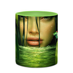 Кружка 3D Девушка tropic, цвет: 3D-белый + светло-зеленый — фото 2