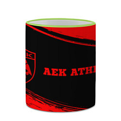 Кружка 3D AEK Athens - red gradient по-горизонтали, цвет: 3D-светло-зеленый кант — фото 2