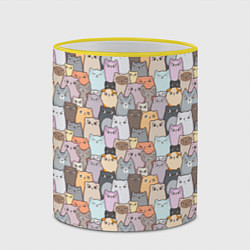 Кружка 3D Котики, цвет: 3D-желтый кант — фото 2