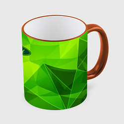 Кружка 3D Ford green poly, цвет: 3D-оранжевый кант