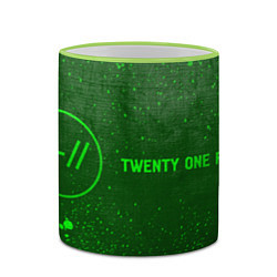 Кружка 3D Twenty One Pilots - green gradient по-горизонтали, цвет: 3D-светло-зеленый кант — фото 2