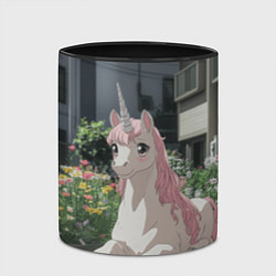 Кружка 3D Единорог в городе, цвет: 3D-белый + черный — фото 2