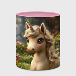 Кружка 3D Единорожка кофейного цвета, цвет: 3D-белый + розовый — фото 2