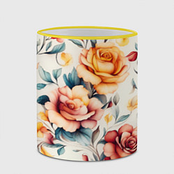 Кружка 3D Паттерн с переплетением цветов, цвет: 3D-желтый кант — фото 2