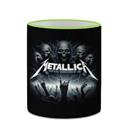 Кружка 3D Metallica thrash metal - gesture, цвет: 3D-светло-зеленый кант — фото 2