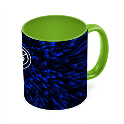 Кружка 3D Blink 182 blue energy, цвет: 3D-белый + светло-зеленый
