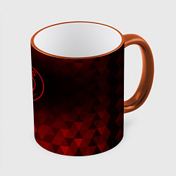 Кружка 3D PSG red poly, цвет: 3D-оранжевый кант