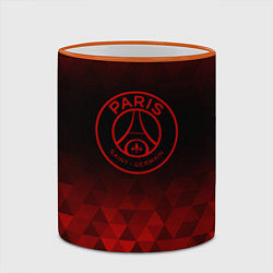 Кружка 3D PSG red poly, цвет: 3D-оранжевый кант — фото 2