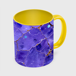Кружка 3D Срез аметиста, цвет: 3D-белый + желтый