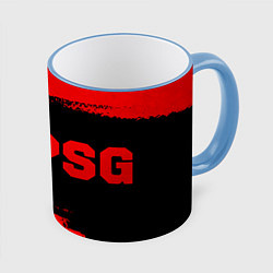 Кружка 3D PSG - red gradient по-горизонтали, цвет: 3D-небесно-голубой кант