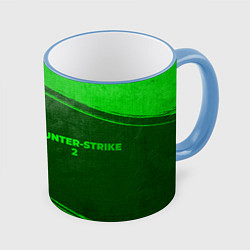 Кружка 3D Counter-Strike 2 - green gradient по-горизонтали, цвет: 3D-небесно-голубой кант
