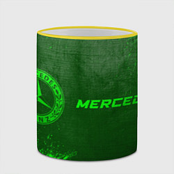 Кружка 3D Mercedes - green gradient по-горизонтали, цвет: 3D-желтый кант — фото 2