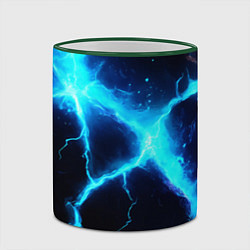 Кружка 3D Голубой разлом из молний, цвет: 3D-зеленый кант — фото 2