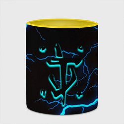 Кружка 3D Doom молнии неоновые, цвет: 3D-белый + желтый — фото 2