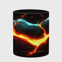 Кружка 3D Лава в черной текстуре, цвет: 3D-белый + черный — фото 2