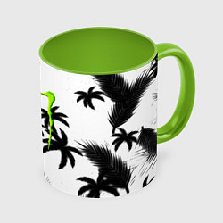 Кружка 3D Monster energy пальмы, цвет: 3D-белый + светло-зеленый