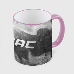 Кружка 3D JAC - grey gradient по-горизонтали, цвет: 3D-розовый кант